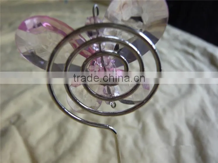 Pink (White) Crystal Butterfly Place Card Holders