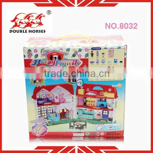 Kid plastic mini house toy mini doll house