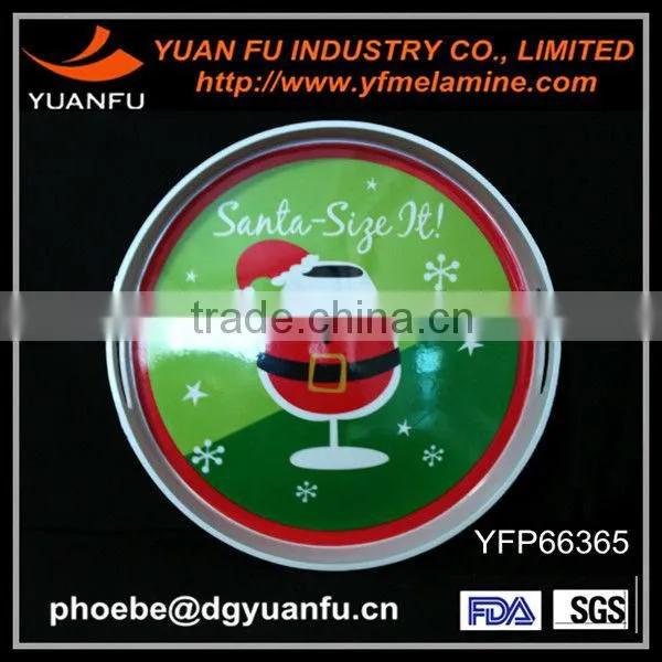 Round plastic melamine serving trays