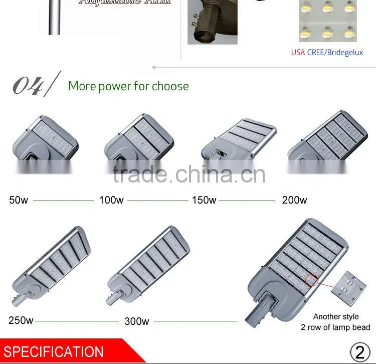 5 years warranty cree led cobra head street light 200w