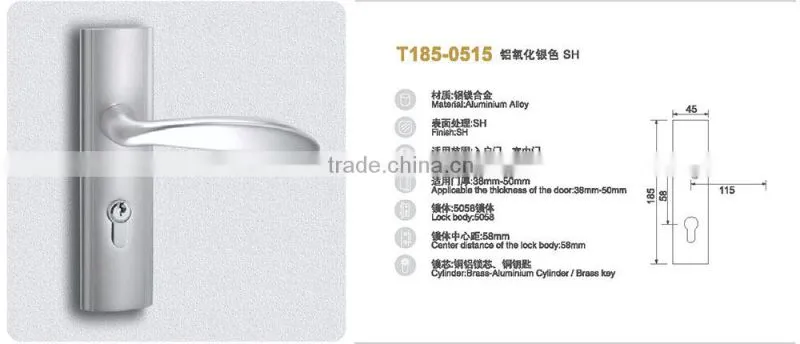 Hot Sale High Quality Tri-Circle ALuminium Alloy Lever Latch Door handles locks/ wholesale household Door handles locks set