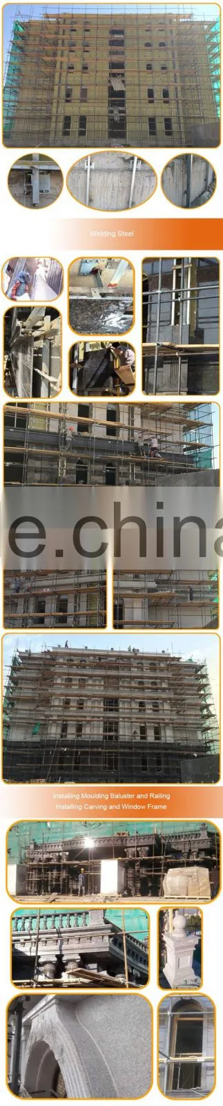 Grand island villa project designs interior and exterior beige limestone columns