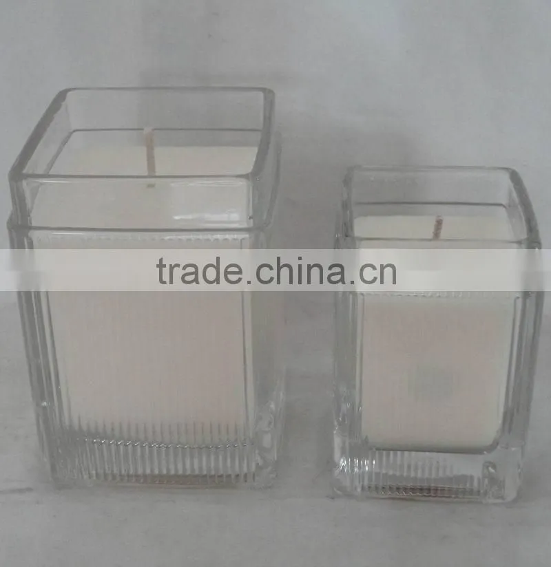 Scented Pure Soy Wax Candle in square glass jar for Christmas