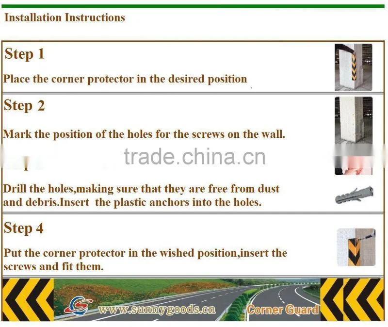 height 900mm rubber angle protector