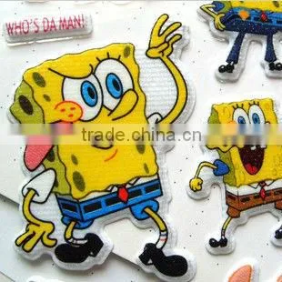 Spongy bob cotton stickers