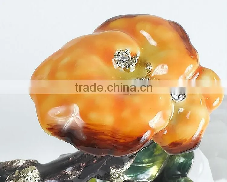 RORO Everything Satisfactory persimmon enamel crystal glass decorative article for home decoration/gift