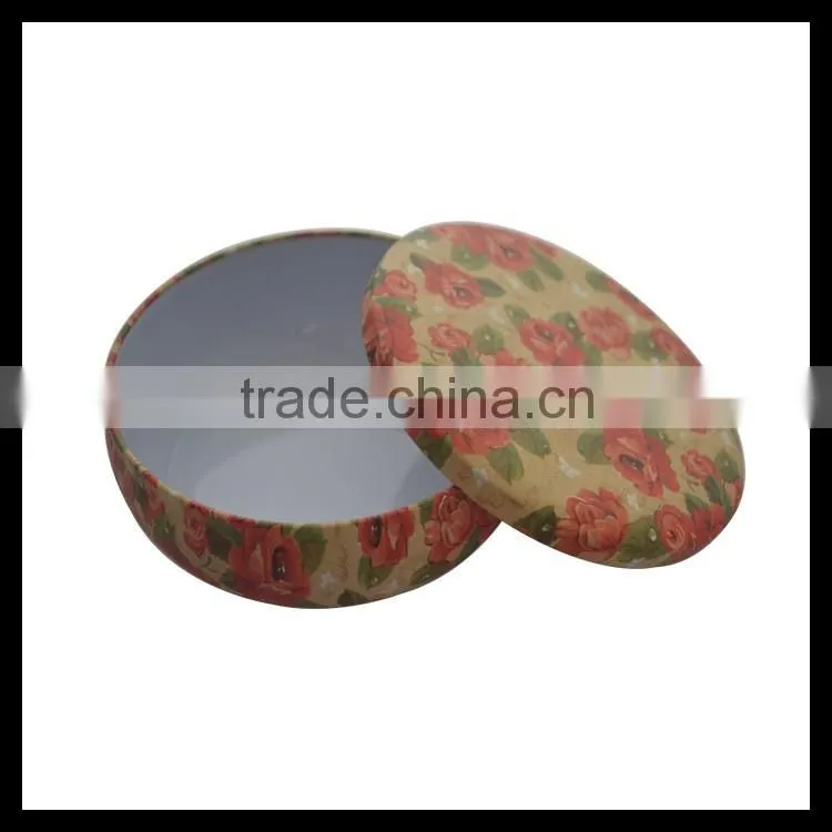 Round Pretty Tinplate Customized Printing Candle Tin Box For Home