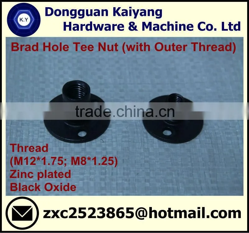 Brad Hole Tee Nut (Furniture Fastener); M6, M8, M10. M12