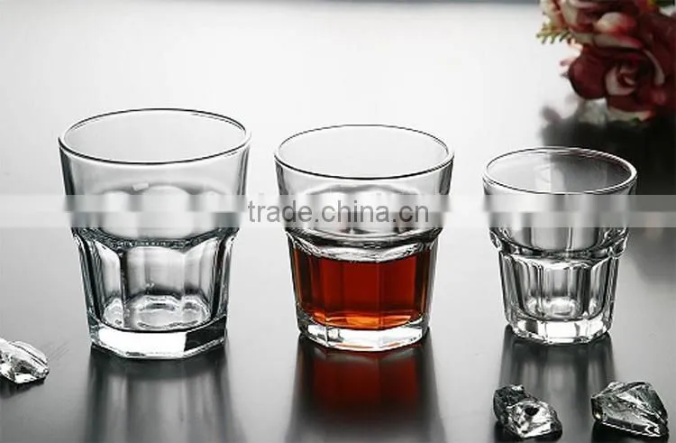 300ml glass octagonal cup for whiskey, glass liquor cup