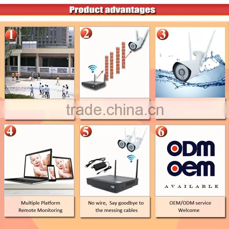 hot sale wifi kits 4CH wireless 1080P POE IP cctv system