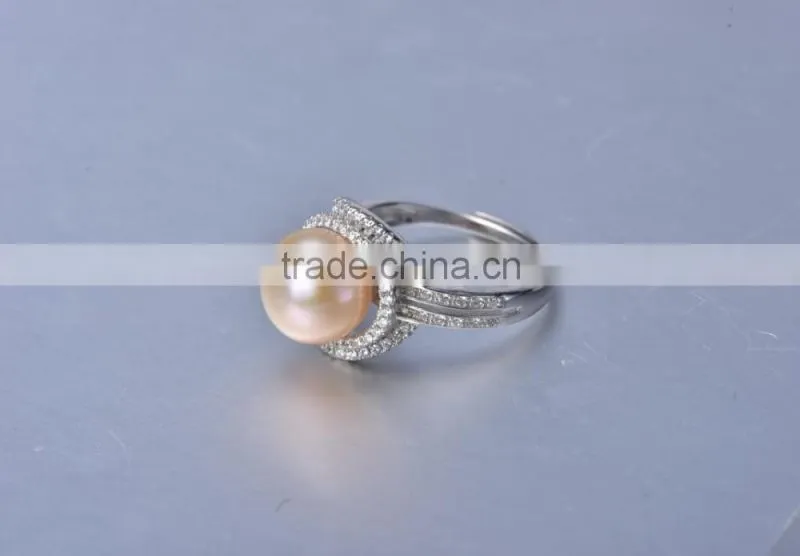 Eternity Ring ,Sterling Silver Ring Settings For Pearl ,Adjustable Silver Ring