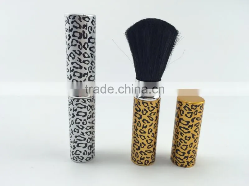 custom made mini size leopard color Synthetic Hair face use retractable powder brush