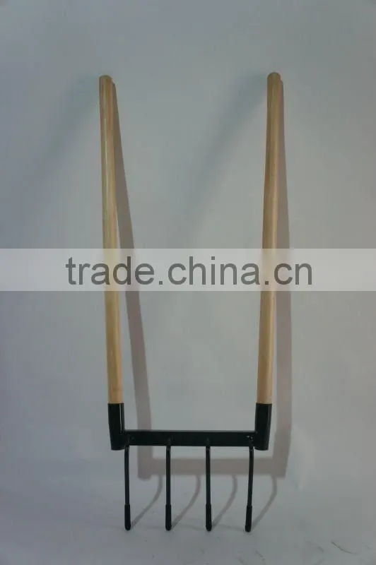 3 tine double handle fork