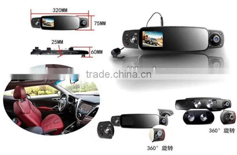 3 Cameras HD720P Rear-View Mirror car dvr camera