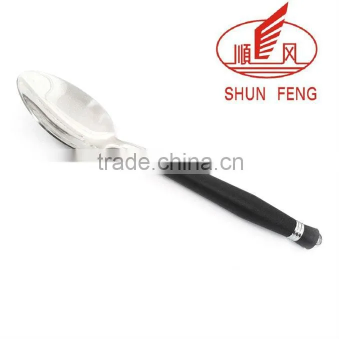 Plastic black handle flatware