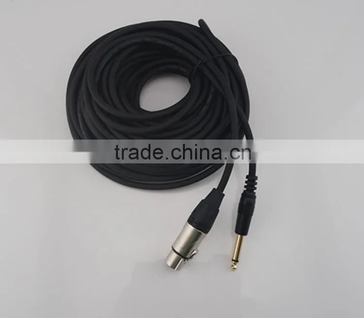 XLR Female to 6.35 aux cable nickel plated 4m PVC cable