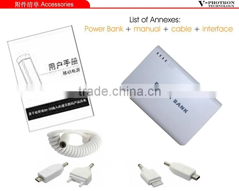 2014 New products high quality power bank 10400mah for all mobile phone