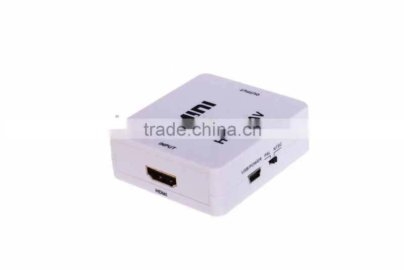 White HDMI to 3RCA Composite AV Converter HDMI2AV For PS4/PS3/TV/PC/Blue-ray DVD