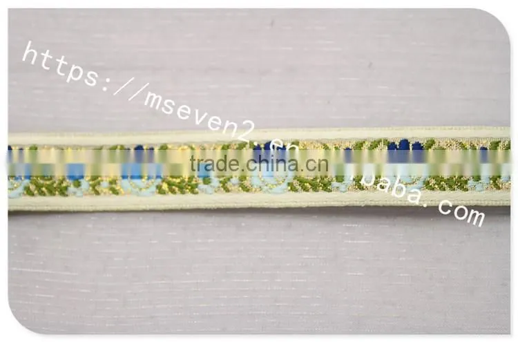 Fashion design flowers jacquard 15mm nylon webbing wholesale