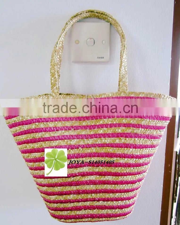 Handmade PP straw shopping bag fashion straw woven basket