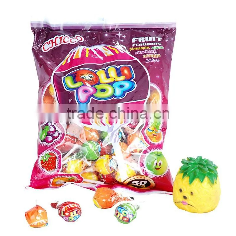 Lollipop bubble gum