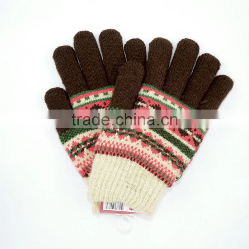 brushed warm knit gloves
