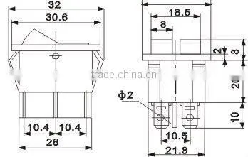 Electric rocker switch/push button switch 2 bottons