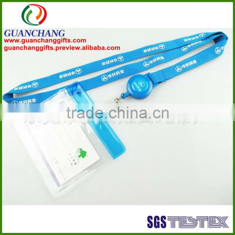 custom plastic name card yoyo holder lanyard rope