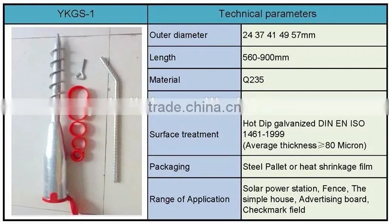 Hot Dip galvanized Ground Screw For Solar Stand