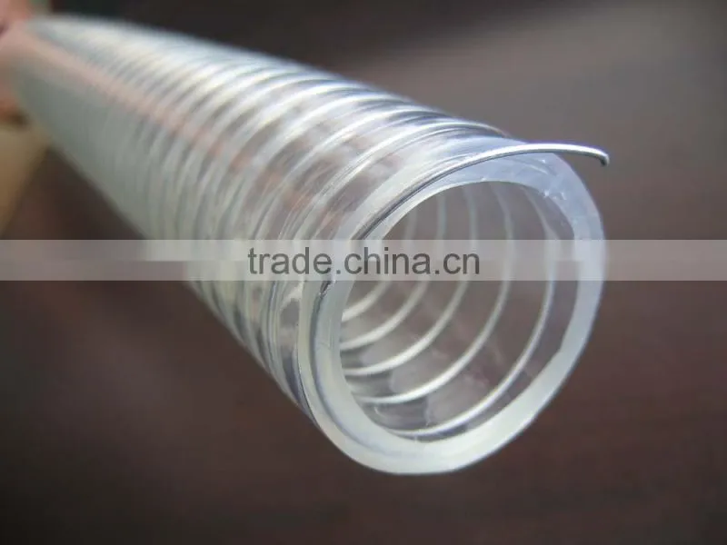 Spiral steel wire Reinforced pvc spring hose reel