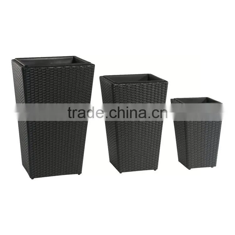 High quality resin rattan 3-pc planter molds for sale