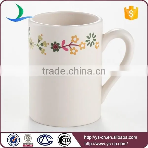 Chaoan factory simple ceramic decal printing flower coffee mugs