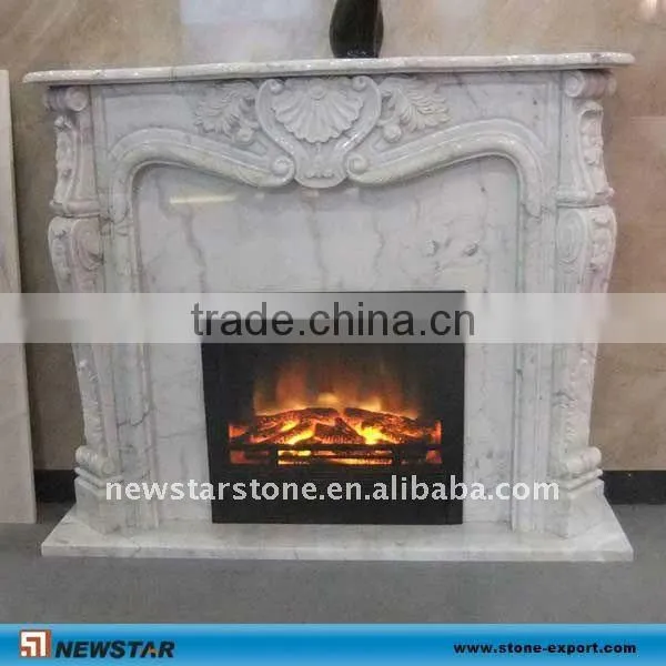 white marble sculpture fireplace