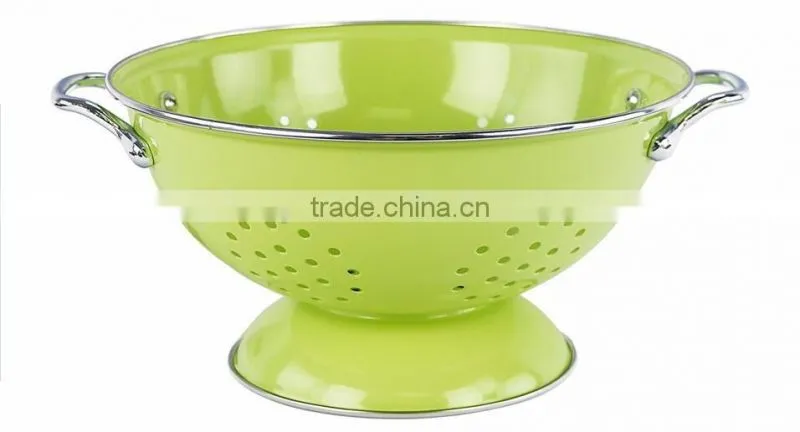 Hot Sale Green Powder Coated Kitchen Food Metal Colander