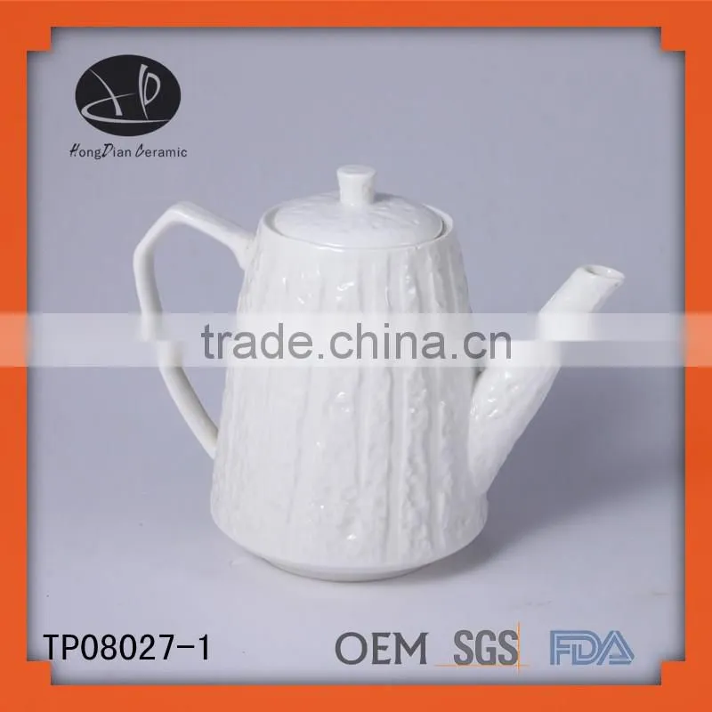 White ceramic tea pot set tea maker enamel teapot with decal,Teapot & Lid