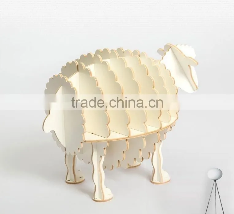 Art deco furniture lovely sheep wood shelf new bookshelf modern design
