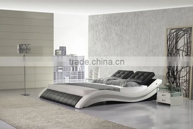 Fahsion S Shaped PU Leather Home Furniture Soft Bed