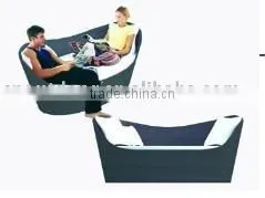 poly rattan sun lounge boat shape outdoor/indoor furniture