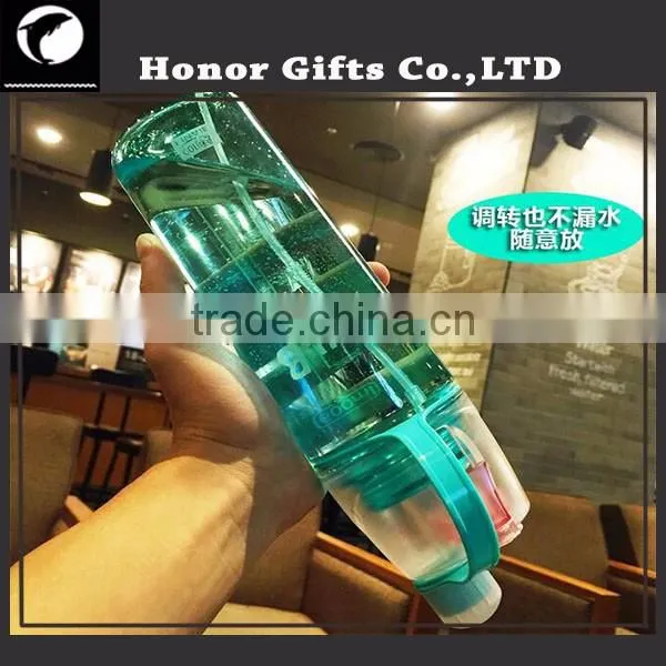 2016 New Design Multifunctional Water Spray Plastic Drinking Water Bottle