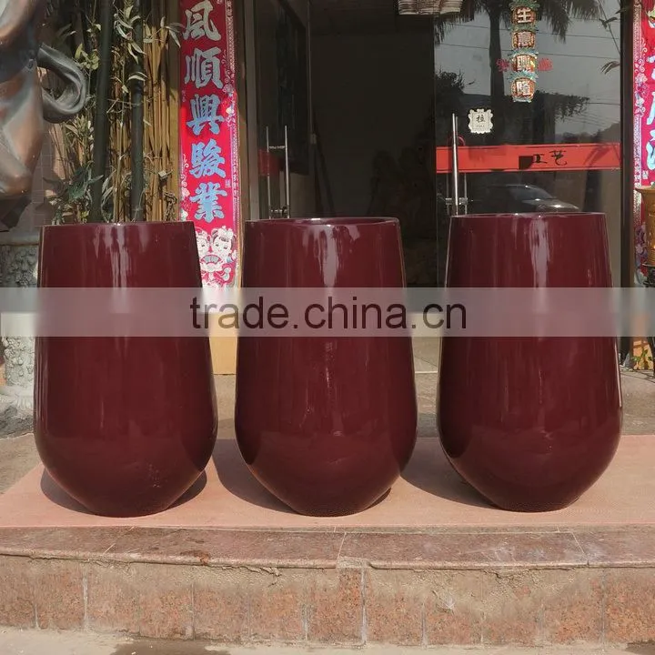 Modern red frp planter flowerpot