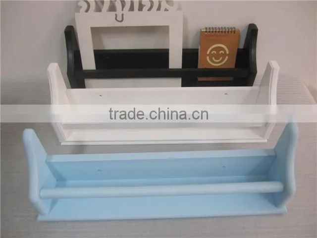 Black Wooden Decorative Floating Wall Shelf