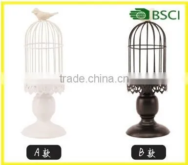 Home Decoration Bird Cage Metal Antique Wedding Bird Cage Candle Holder