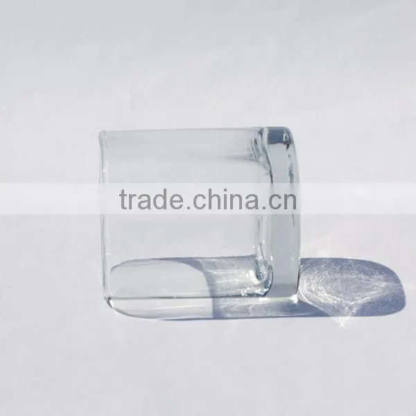 High Quality Pressed Square Glass Candle Holder