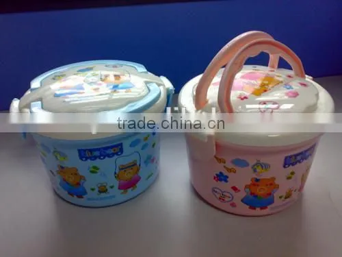 Plastic large round double lunch boxes/Insulation boxes