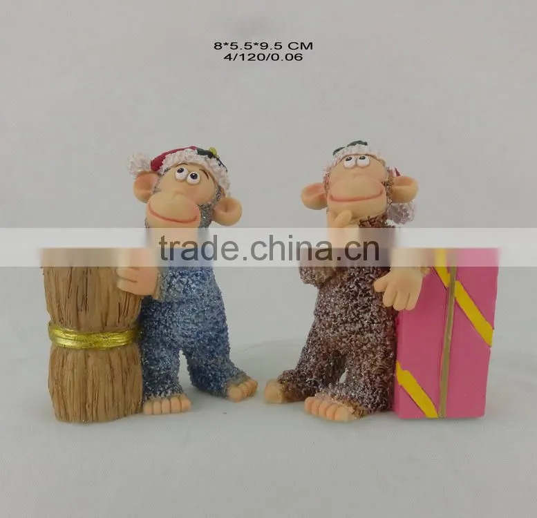 Resin christmas monkey sculpture for 2016