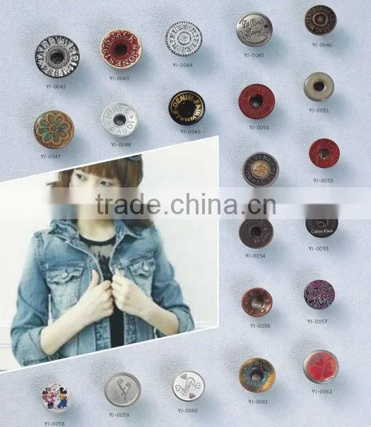 KMJ-2120 cheap price metal jeans snap buttons,high quality clothes sanp button