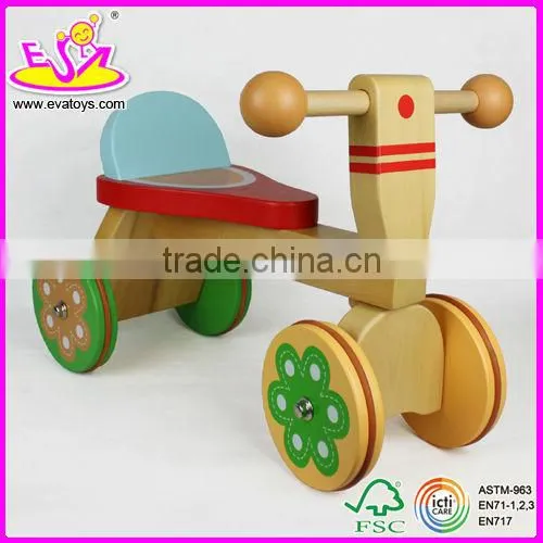 Comfortable Safe Wooden tricycle for kids,High Quality Solid Wood Toy Kids Wooden Tricycle for Sale W16A020
