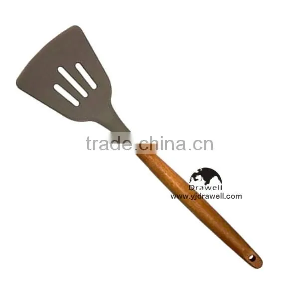 SP-1545 New product Wooden Handle silicone kitchen tool set