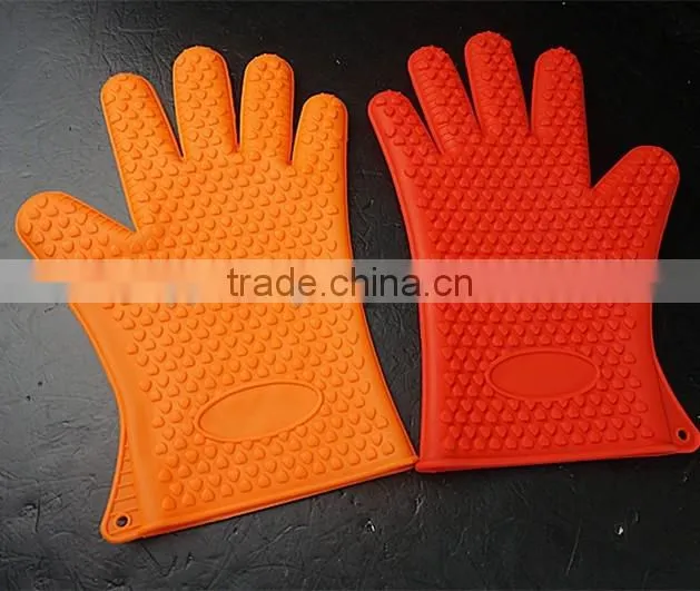 11030 Silicone Heat Resistant Grilling BBQ Gloves for Cooking, Baking, Smoking & Potholder