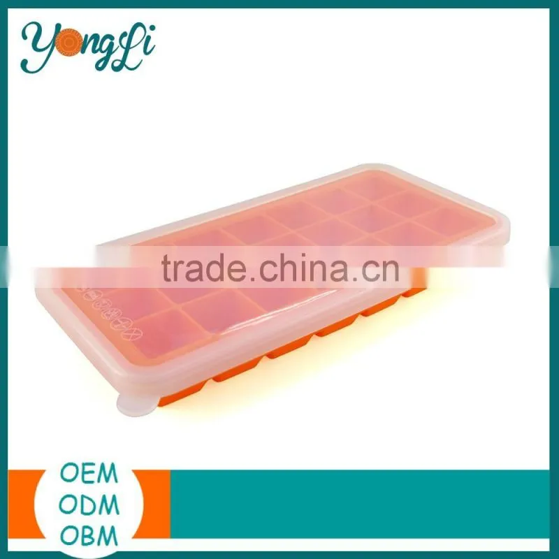 Wholesale Fresh Baby Ice Food Tray with Lid 21 Silicone Ice Cube